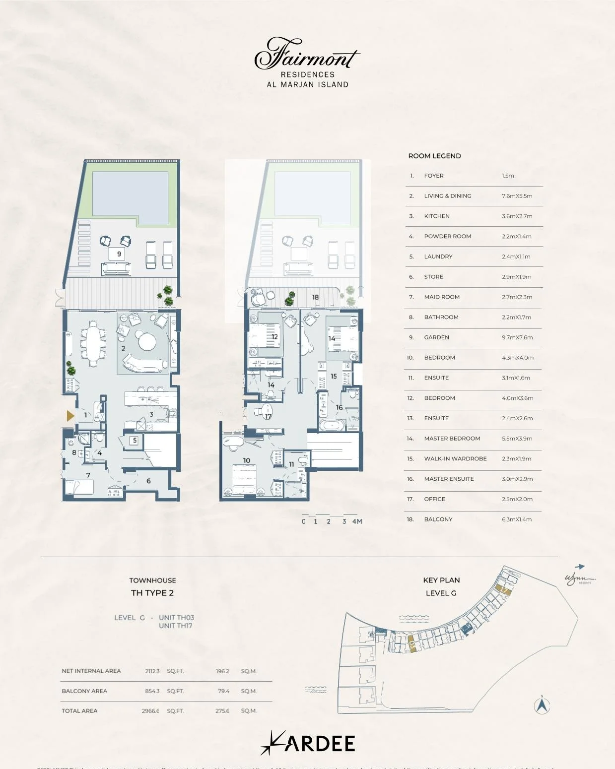 Fairmont Residences Al Marjan Island - Beachfront Townhouse Floor Plan Type 2