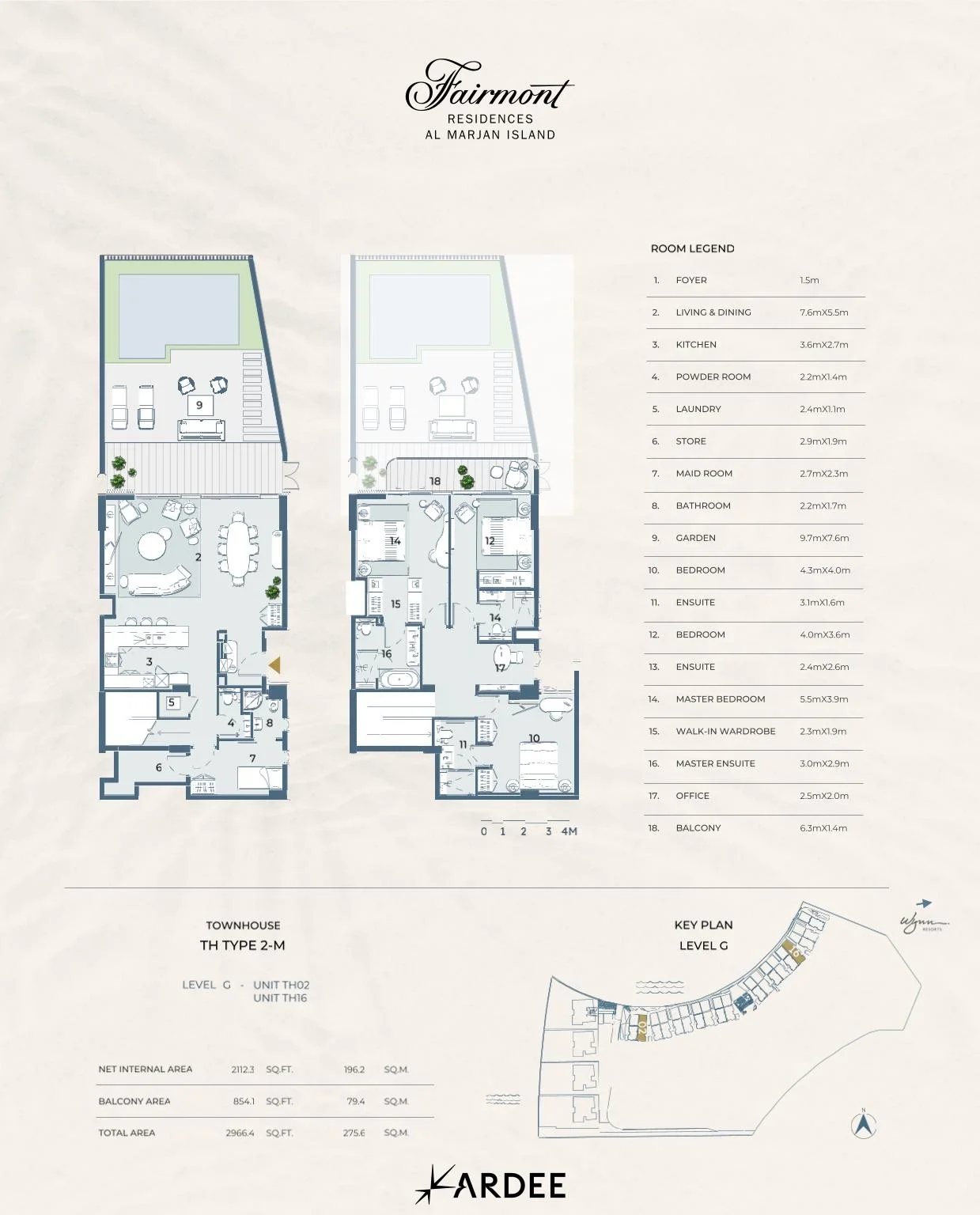 Fairmont Residences Al Marjan Island - Beachfront Townhouse Floor Plan Type 2-M